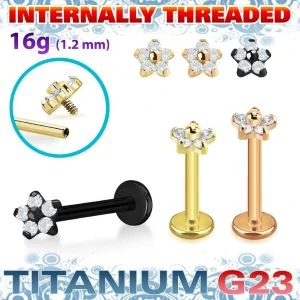 Titanový labret G23 s květinkou UTLBIN54 InfinityPierce